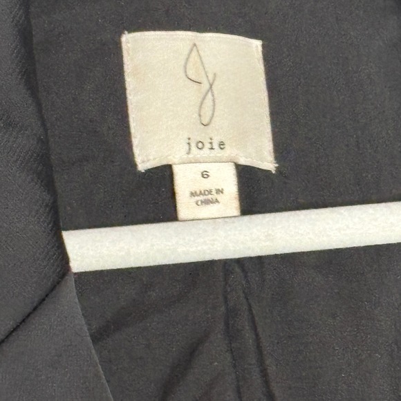Joie Black Satin Blazer Jacket Single Button Lapel Collar Womens Size 6 - Picture 4 of 7